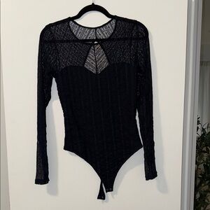 Abercrombie & Fitch Black Fitted Ribbed Bodysuit